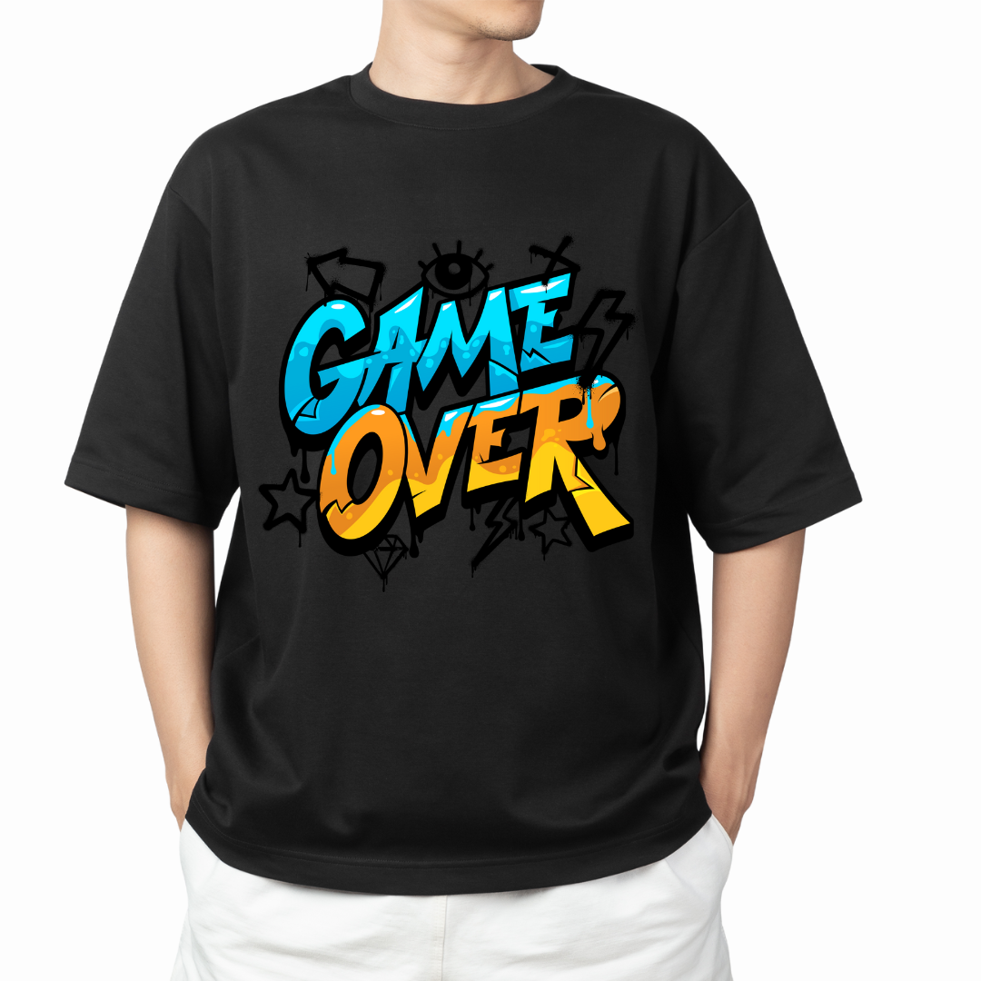 Game Over Graphic T-Shirt for Men – 100% Cotton | Premium Quality | Streetwear Style