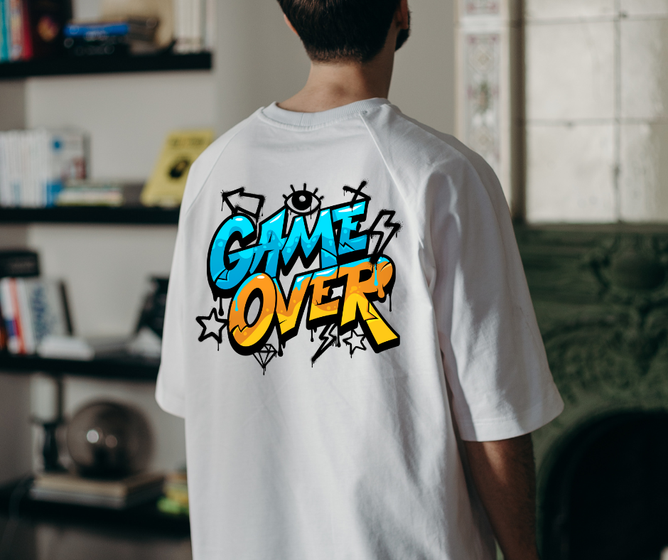 Game Over Graphic T-Shirt for Men – 100% Cotton | Premium Quality | Streetwear Style