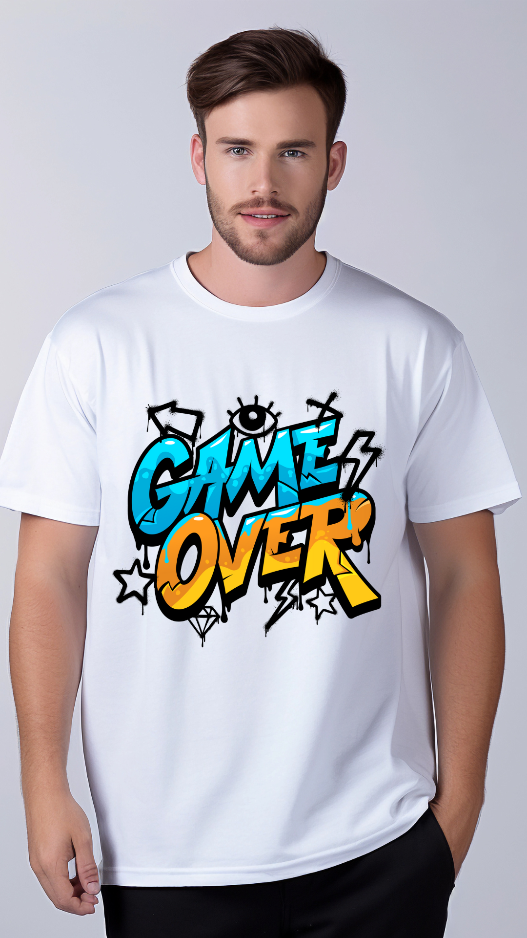Game Over Graphic T-Shirt for Men – 100% Cotton | Premium Quality | Streetwear Style
