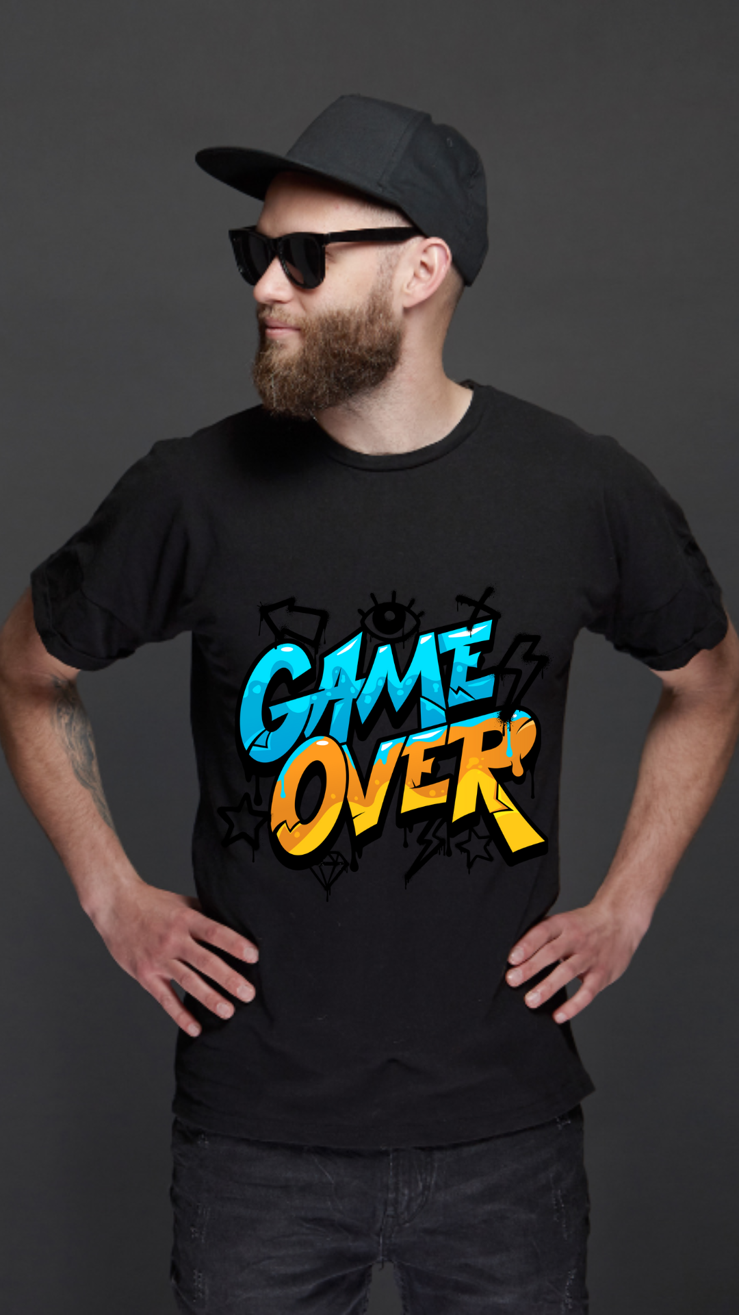 Game Over Graphic T-Shirt for Men – 100% Cotton | Premium Quality | Streetwear Style