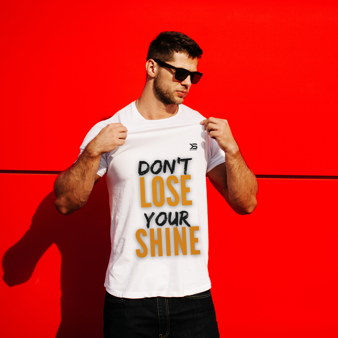 “Don’t Lose Your Shine” Premium Cotton T-Shirt – Black Edition - Kalla Safed