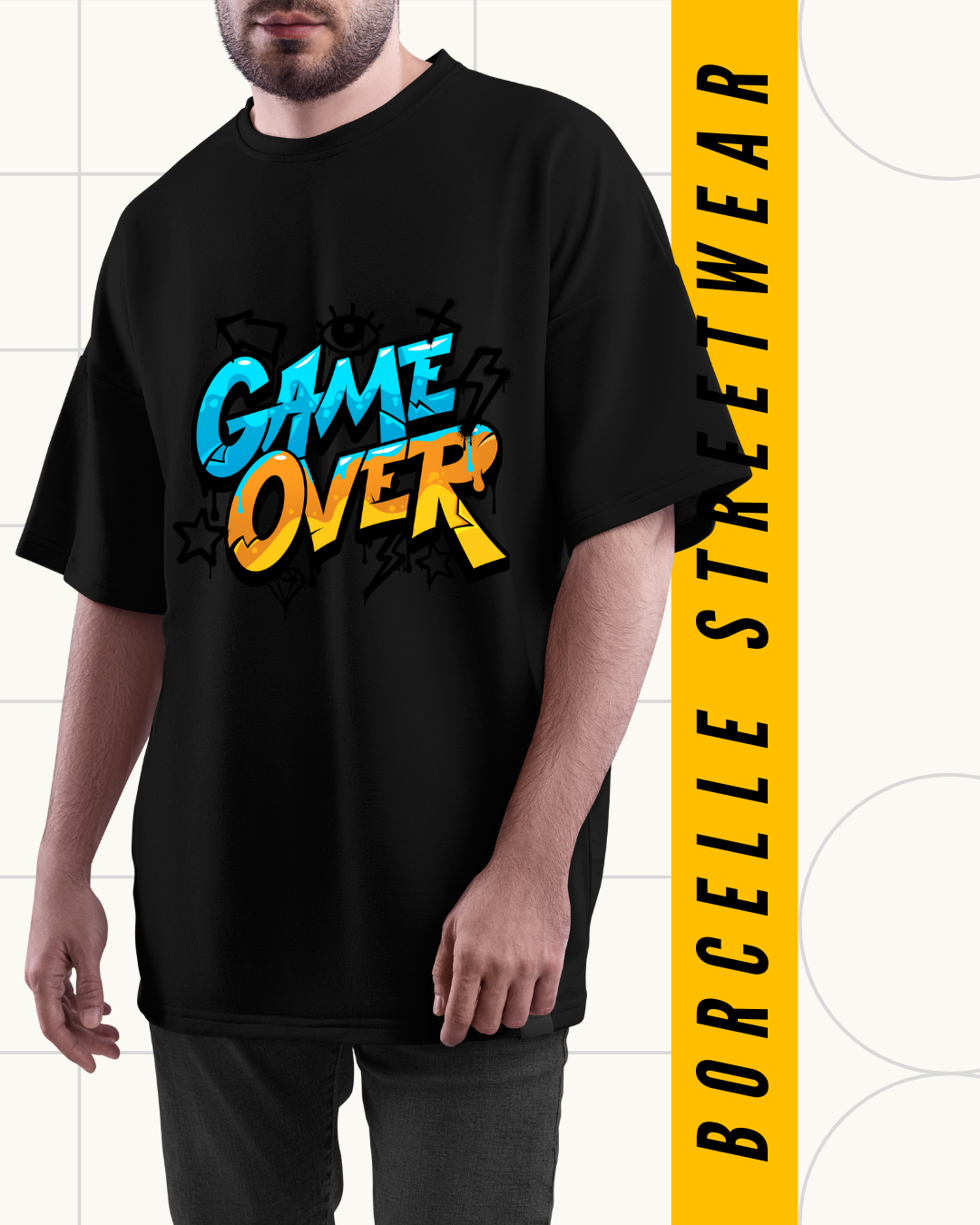 Game Over Graphic T-Shirt for Men – 100% Cotton | Premium Quality | Streetwear Style