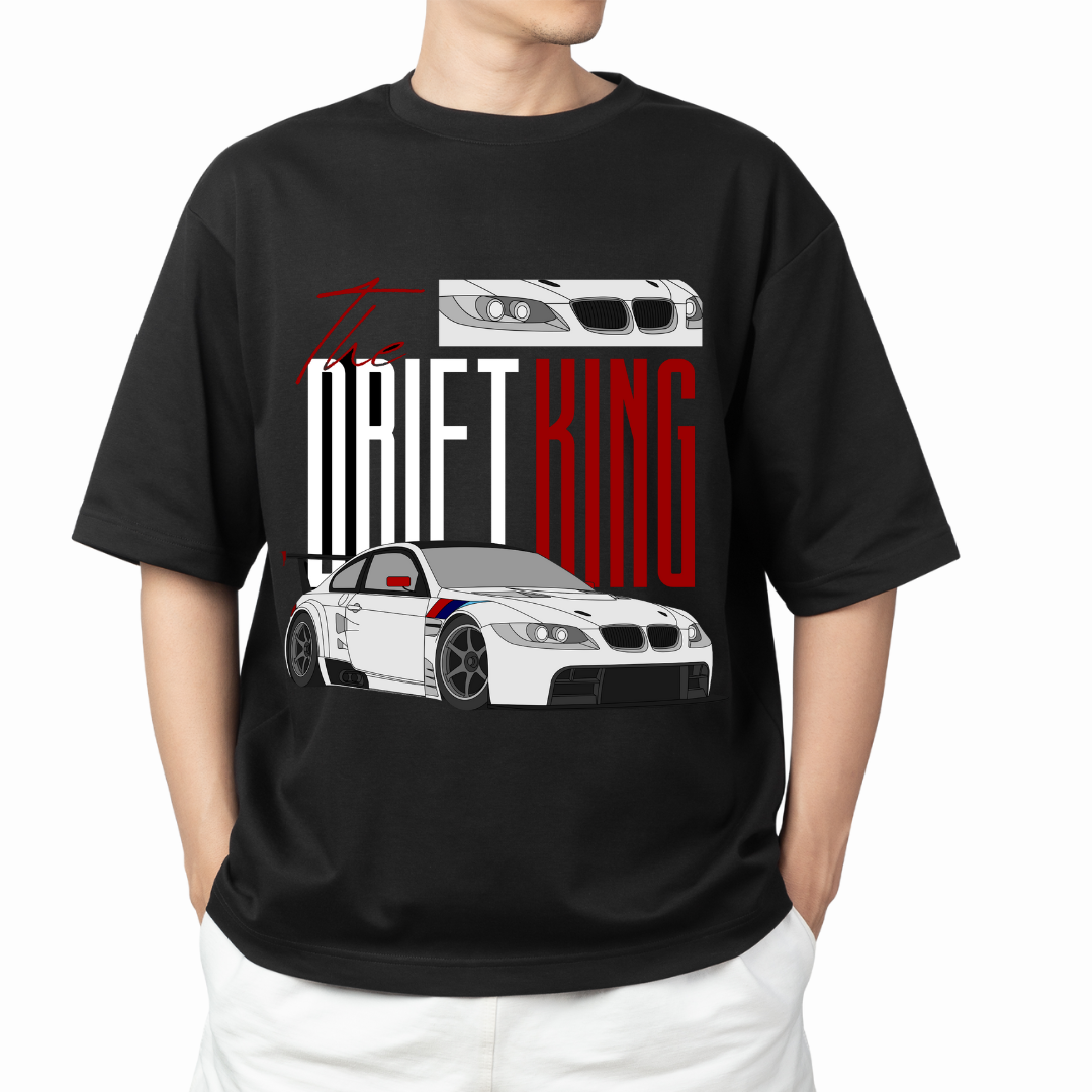 Drift King Car Graphic T-Shirt for Men | 100% Cotton | Premium Quality Print |