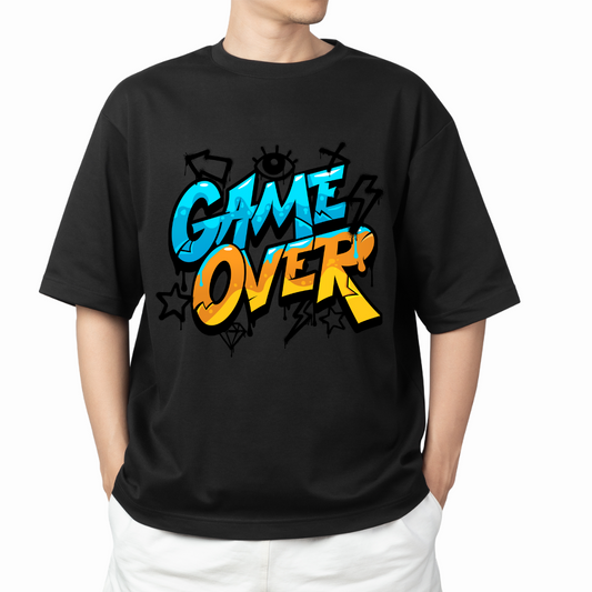 Game Over Graphic T-Shirt for Men – 100% Cotton | Premium Quality | Streetwear Style