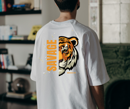 Savage Tiger Graphic T-Shirt for Men – 100% Cotton | Premium Quality Streetwear | Brooklyn Edition