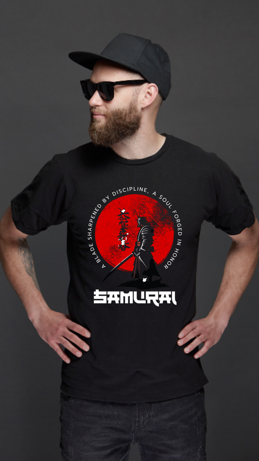Samurai Warrior Graphic T-Shirt | 100% Cotton | Premium Quality Print |