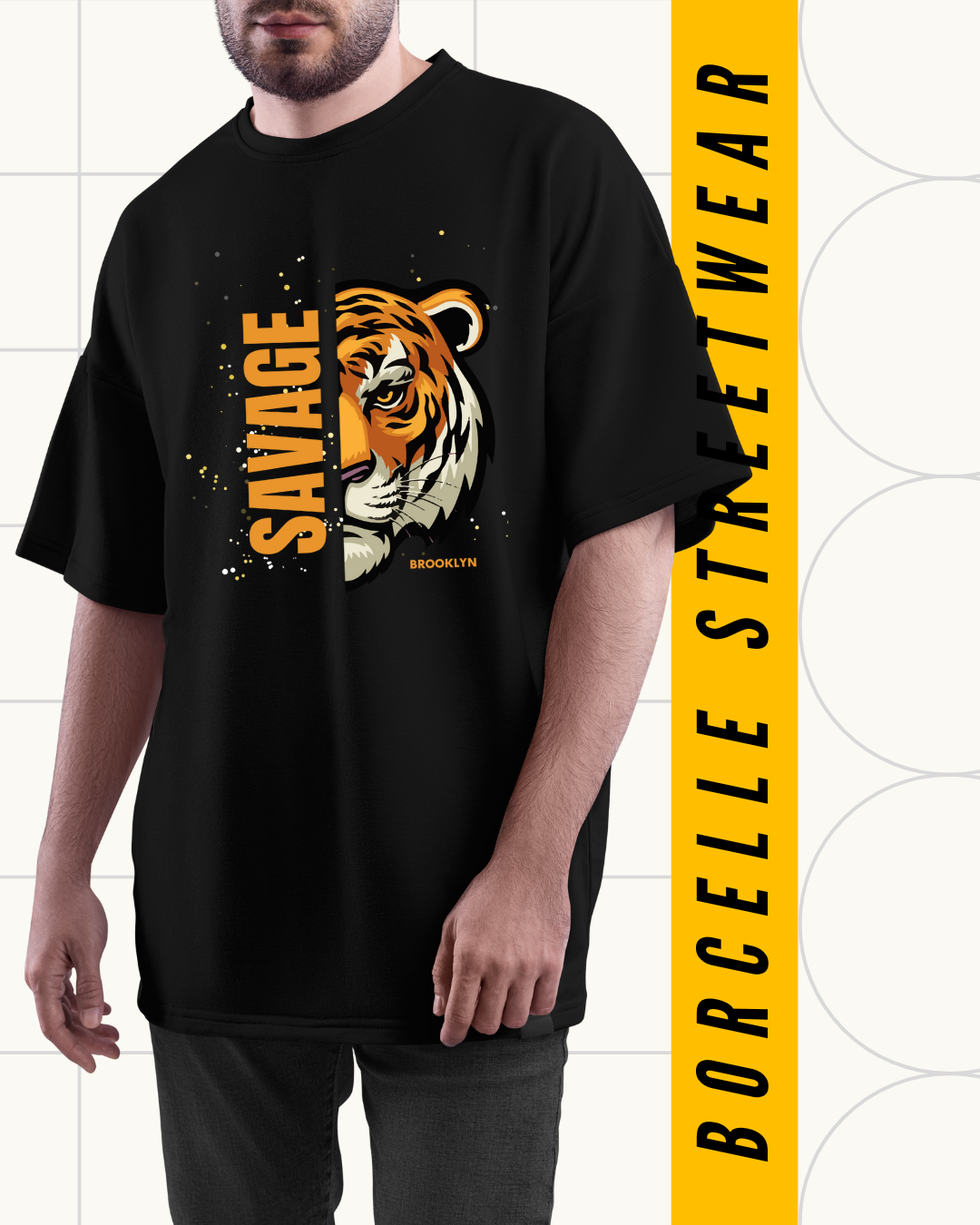 Savage Tiger Graphic T-Shirt for Men – 100% Cotton | Premium Quality Streetwear | Brooklyn Edition