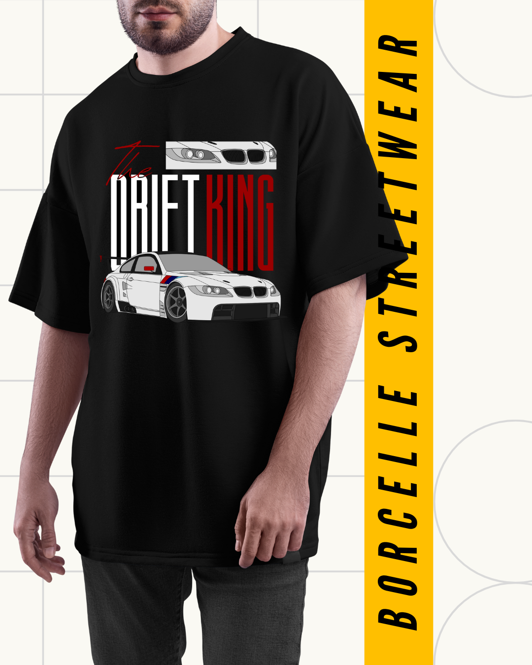 Drift King Car Graphic T-Shirt for Men | 100% Cotton | Premium Quality Print |