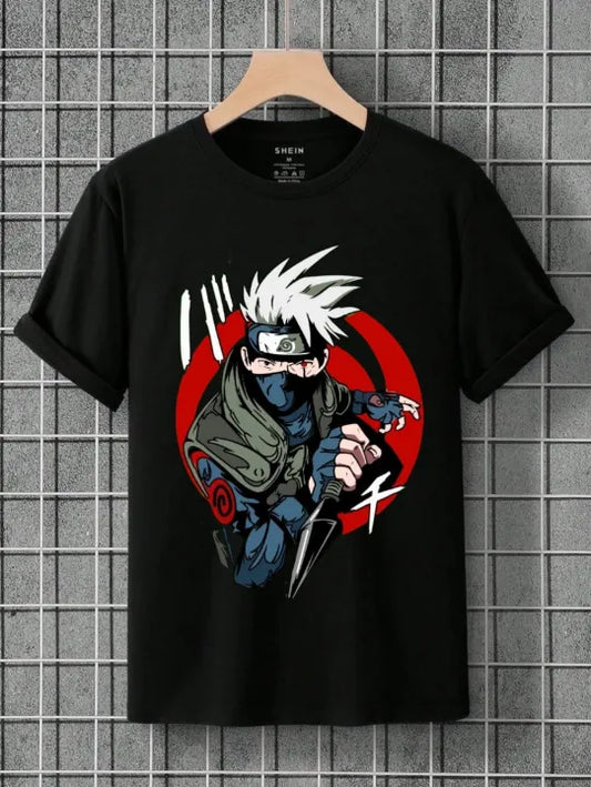 Kakashi Ninja Art Graphic T-Shirt – Premium 100% Cotton - Kalla Safed